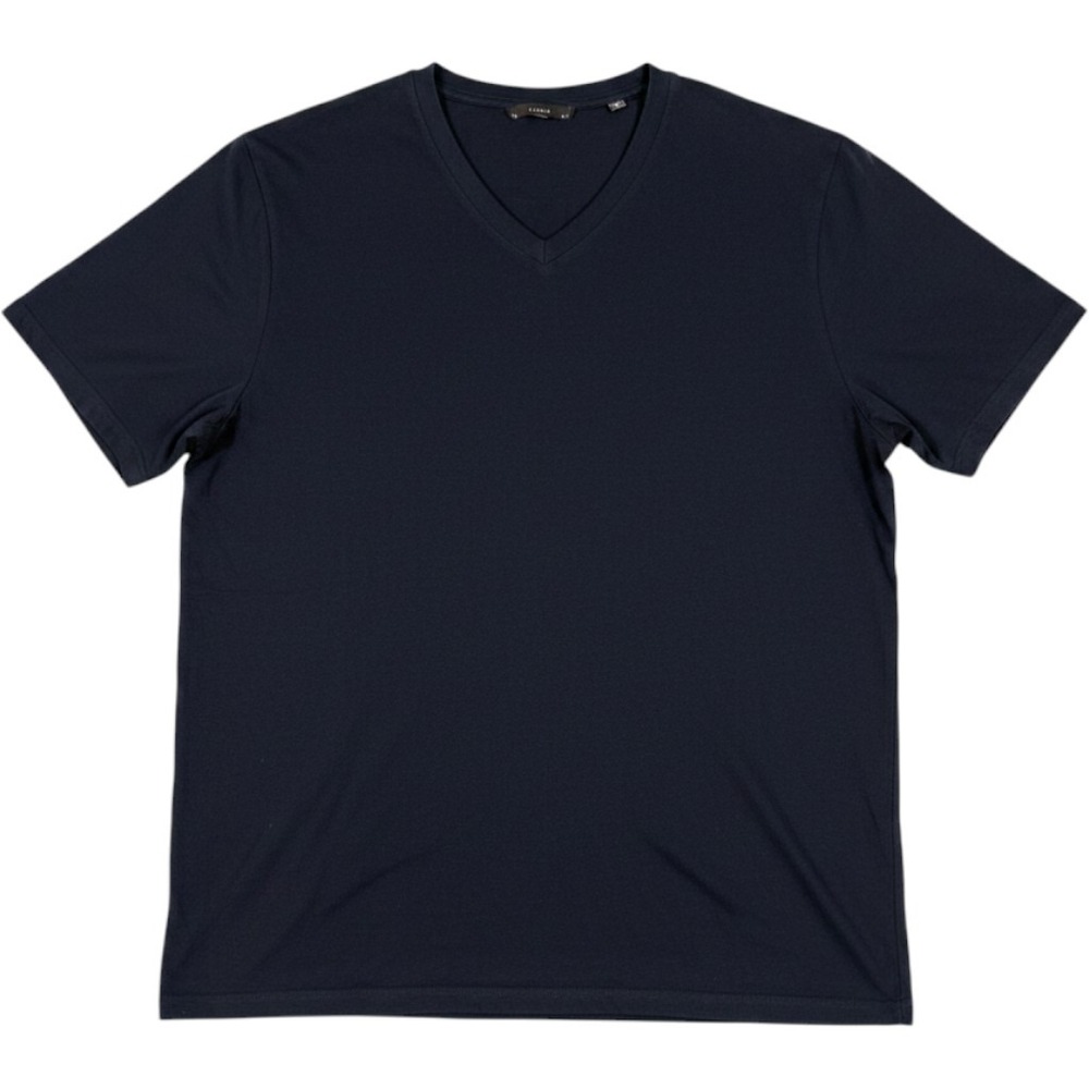Vince Mens Navy Blue Cotton Short Sleeve V-Neck T-Shirt XL Made in USA